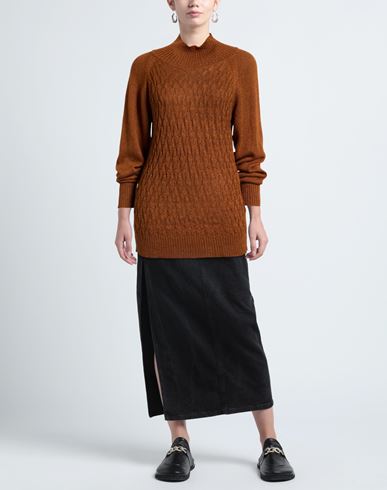 Woman Turtleneck Brown Size S Viscose, Polyester, Polyamide