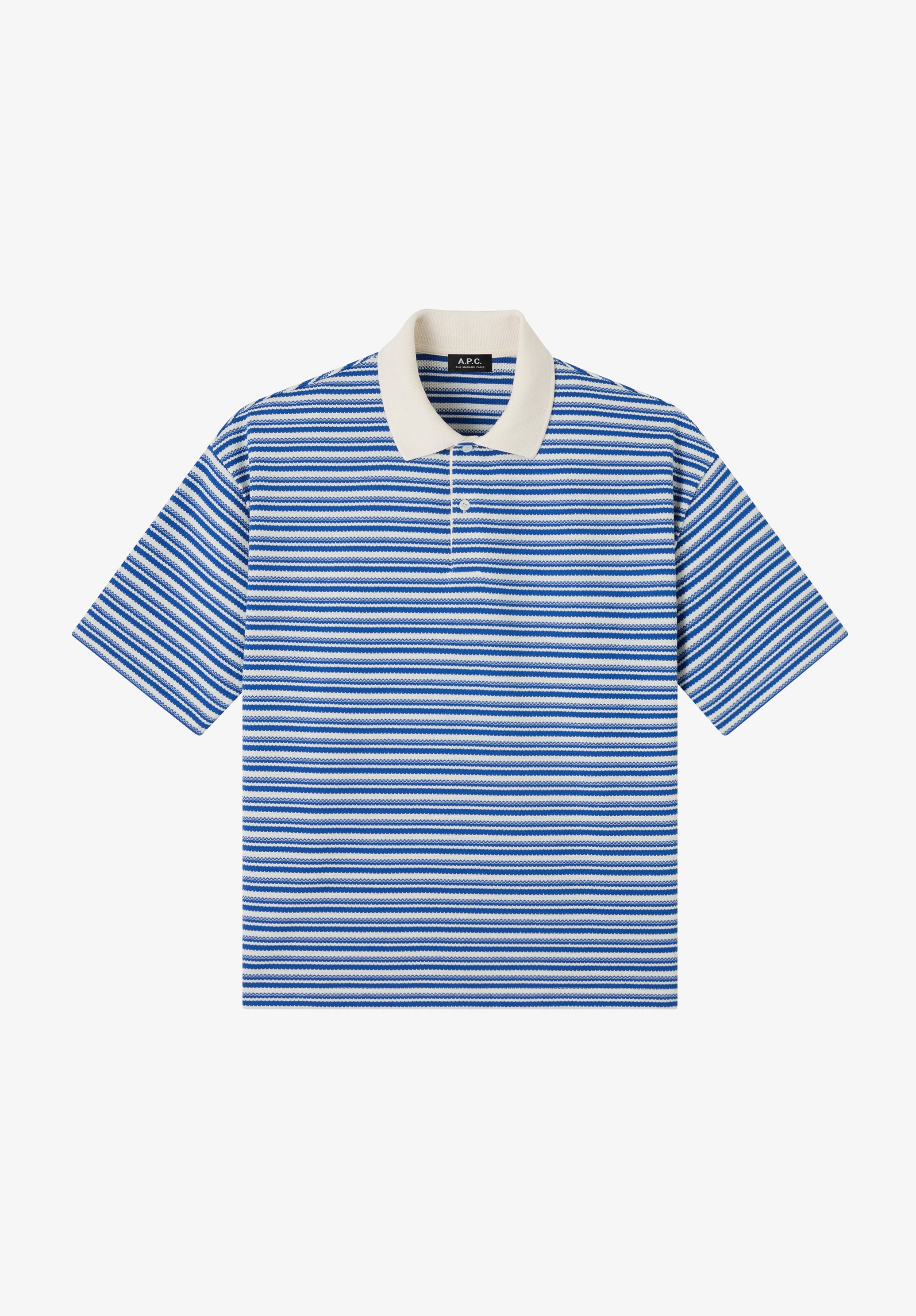 A. P.C. Men's Ruben Polo Shirt Size: Extra Small in Blue / Black
