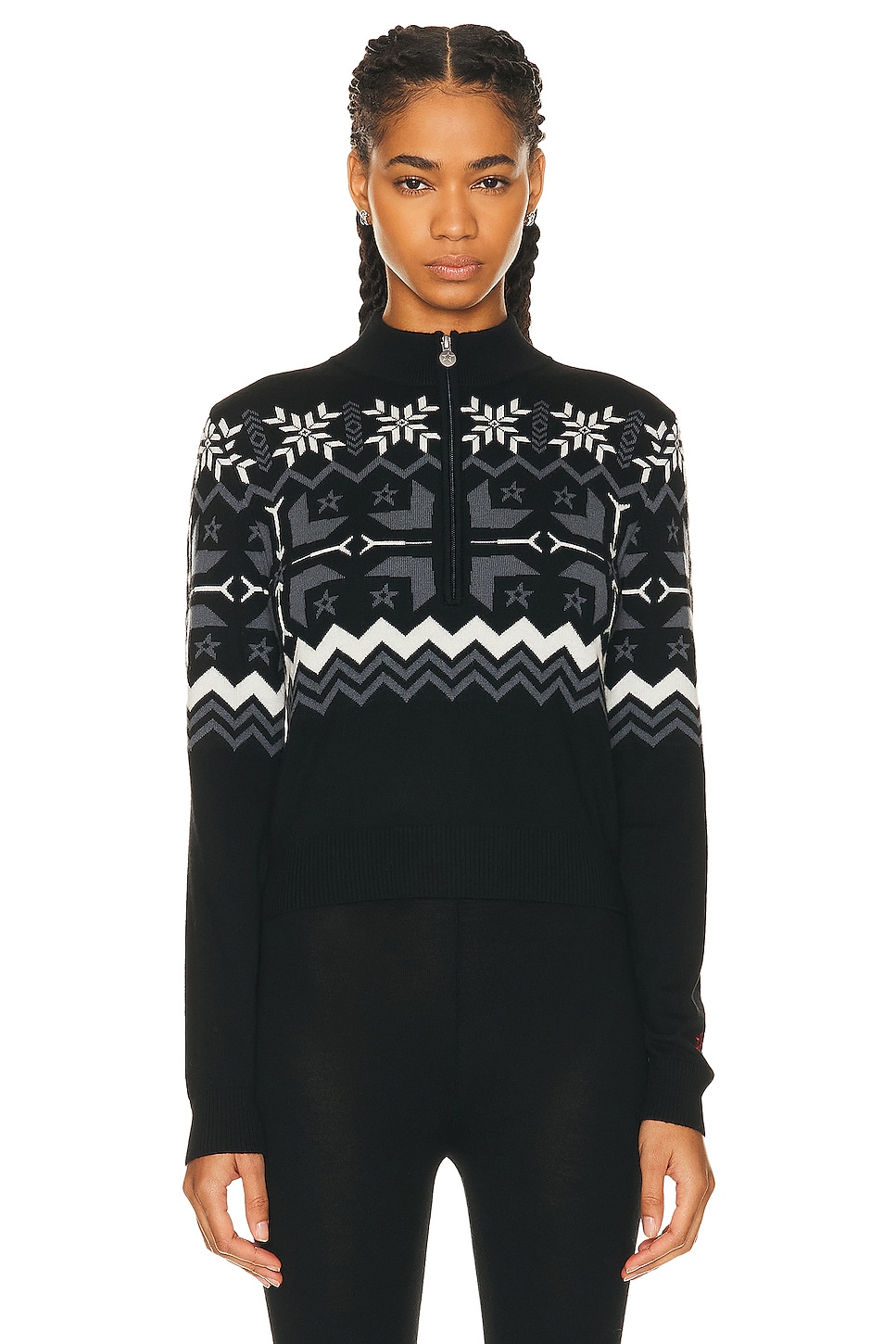 Perfect Moment Nordic Half Zip Sweater in Black - Black. XS also in L, M