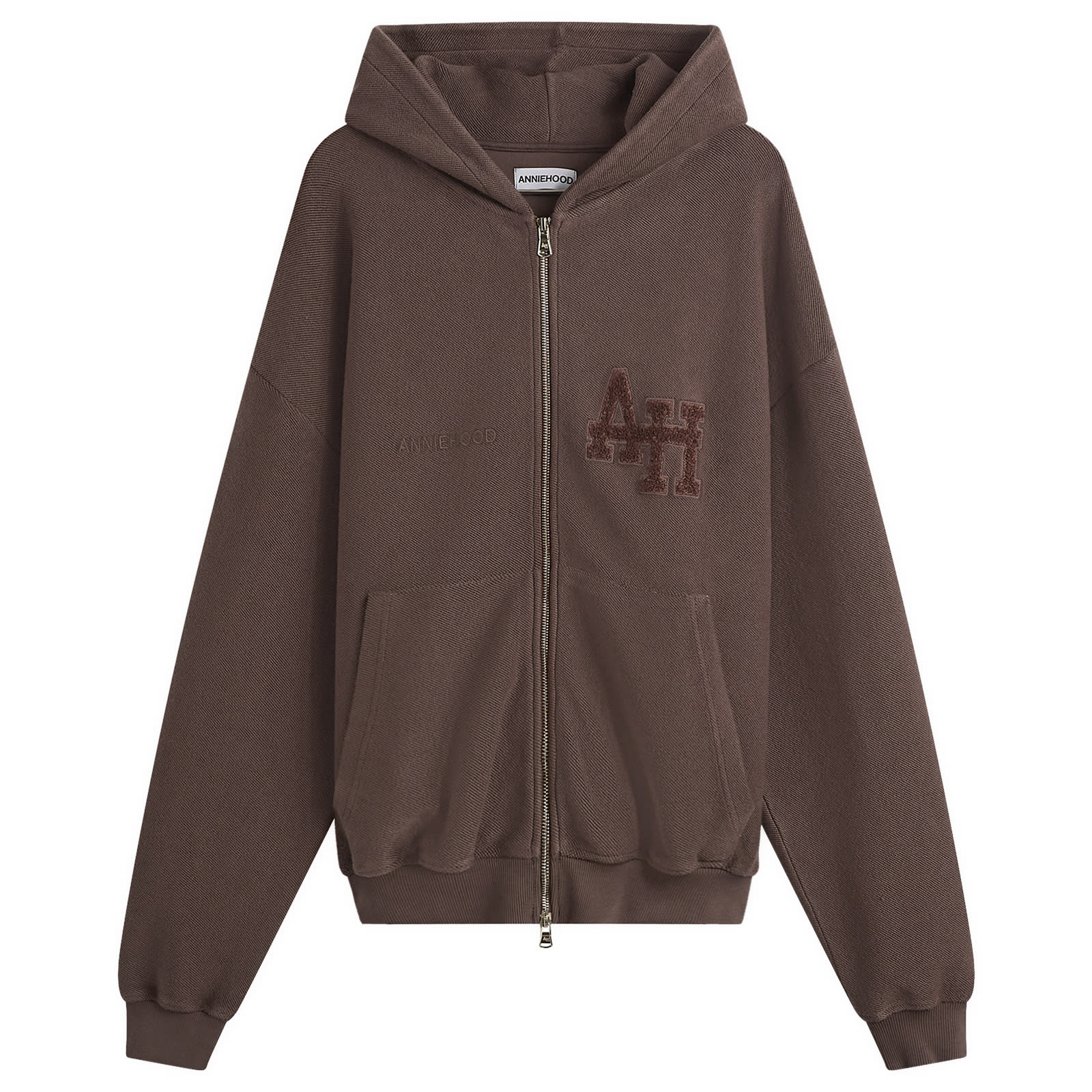 Men's Inside Out College Zip Hoodie Washed Brown