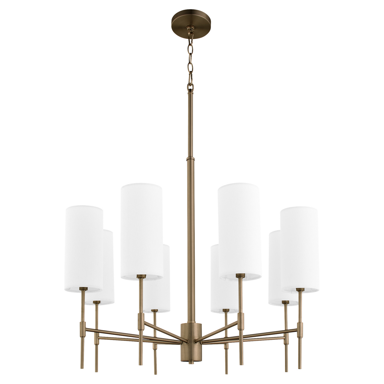 Dark Brass Eight Light Chandelier from the Hamilton Collection