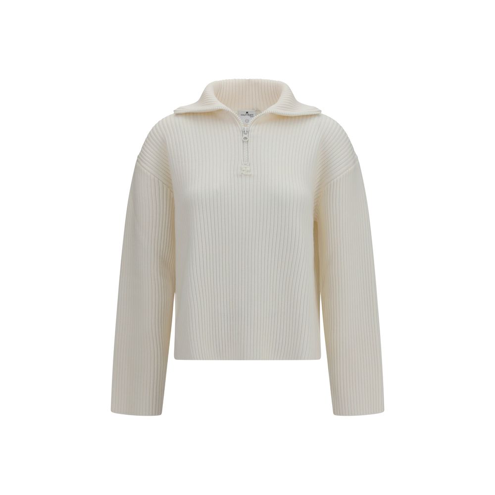 Ribbed Merino Wool Sweater — White