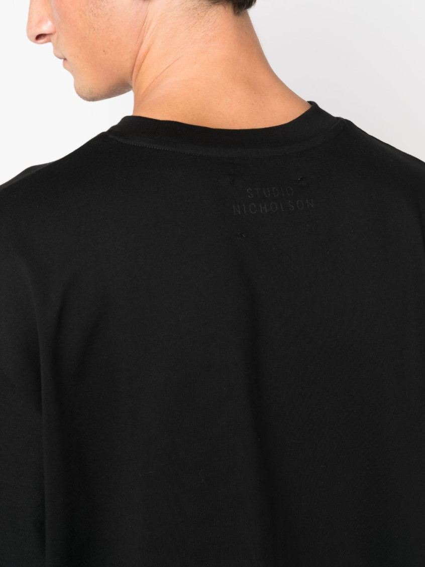 Branded Boxy Fit T-shirt Black cotton boxy fit t-shirt - Lay