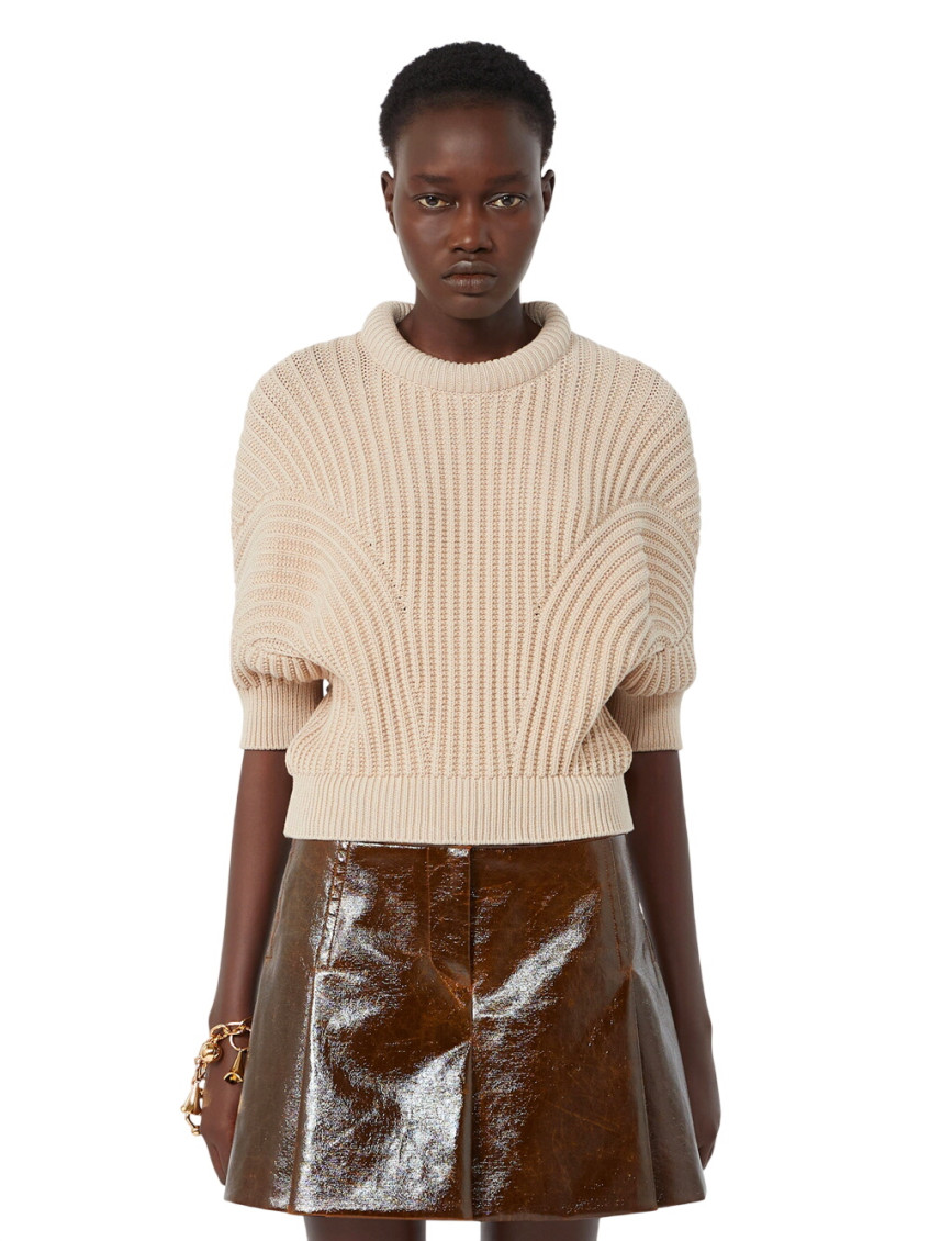 Beige Round Neck Sweater