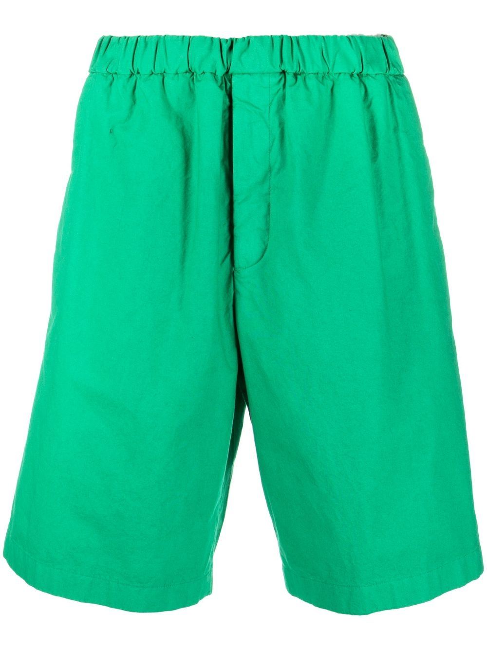 Elasticated knee-length shorts - Green