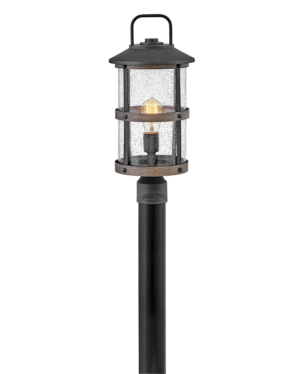 Aged Zinc LED Post Top or Pier Mount Lantern from the Lakehouse Collection
