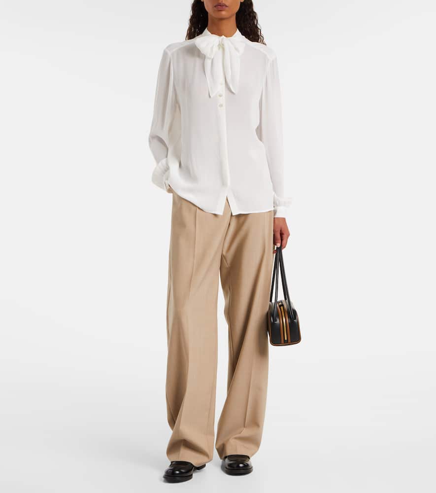 Tie-neck georgette blouse