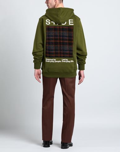 Man Sweatshirt Military green Size L Cotton
