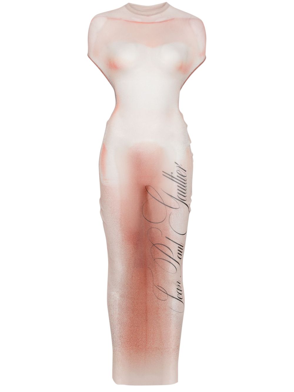 Silhouette-print maxi dress - Pink