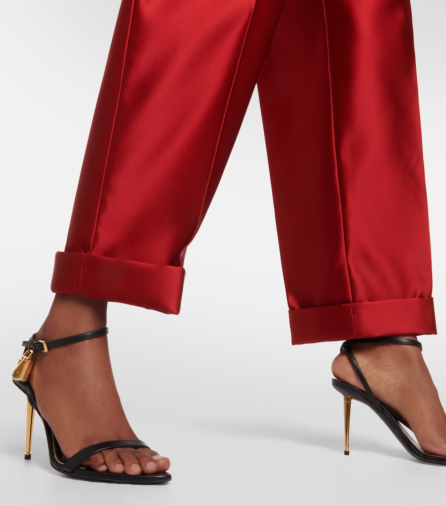 Silk duchesse straight pants