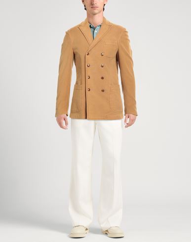 Man Blazer Camel Size 36 Cotton, Elastane