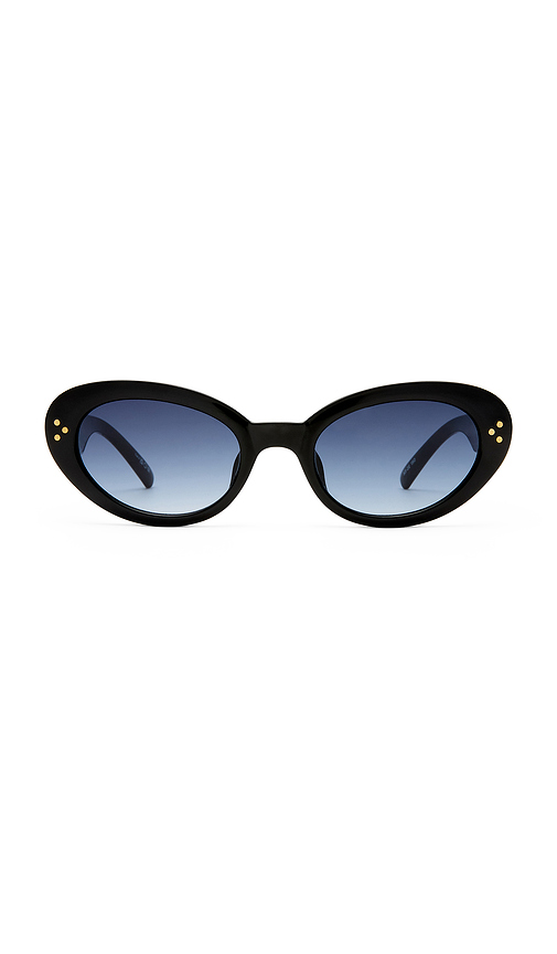 Le Specs Tootsie Sunglasses in Black & Smoke Gradient. a