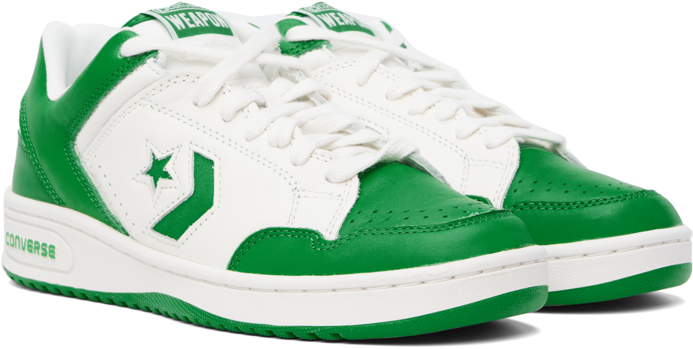 Green & Off-White Weapon Low Top Sneakers