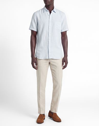 Man Shirt White Size L Linen