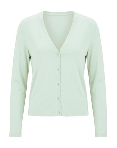 Woman Cardigan Turquoise Size 1 Linen, Elastane