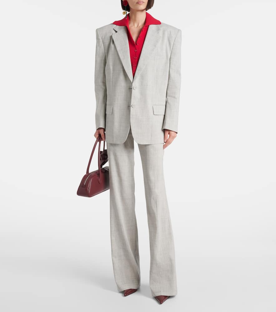 Oversized linen and wool blazer