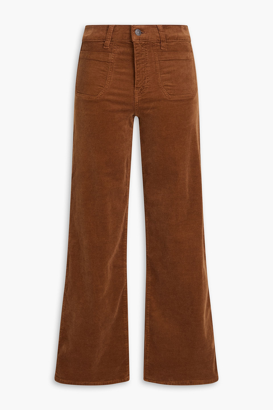 Le Slim Palazzo cotton-blend corduory wide-leg pants - Brown - 30