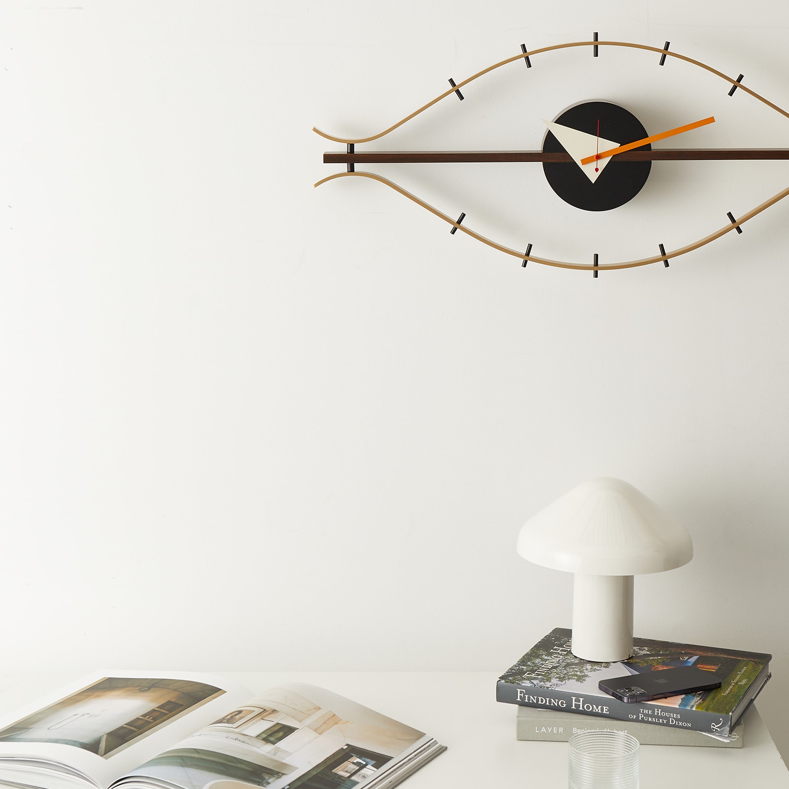 George Nelson Eye Clock in Brass 