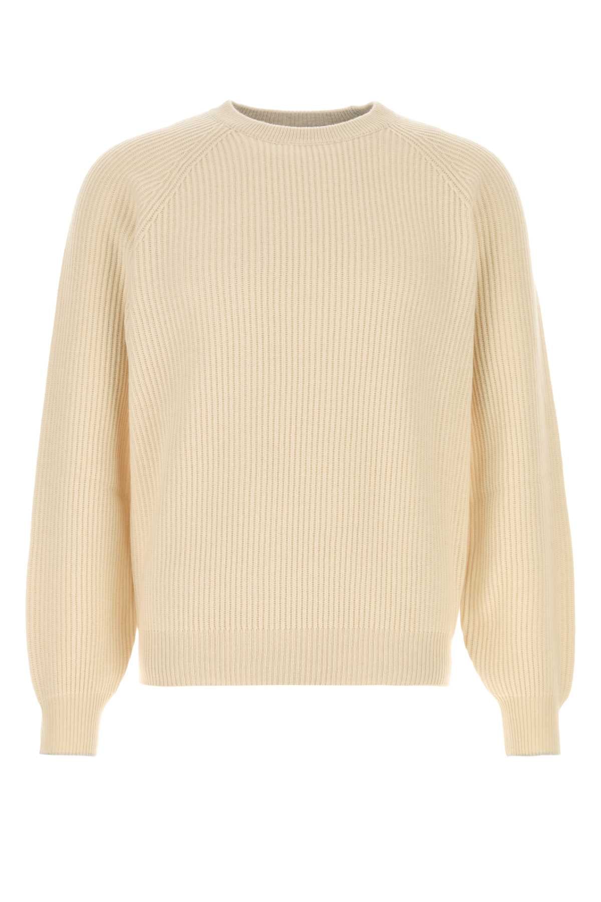 Ribbed Cashmere Sweater — Beige