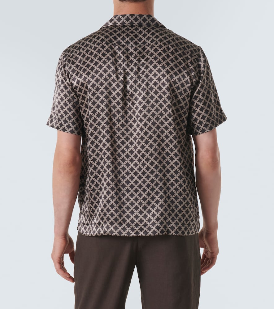Roberto printed silk bowling shirt