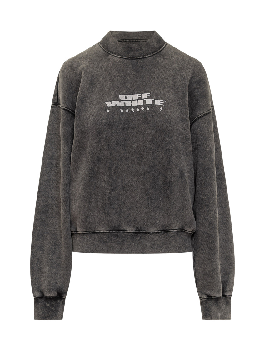 Grey Logo Mock Collar Sweatshirt