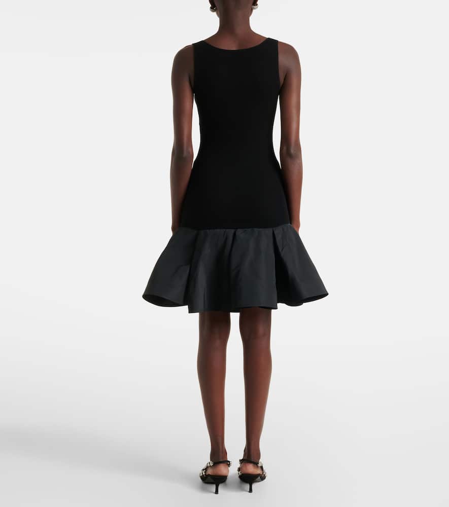 Peplum cotton-blend midi dress