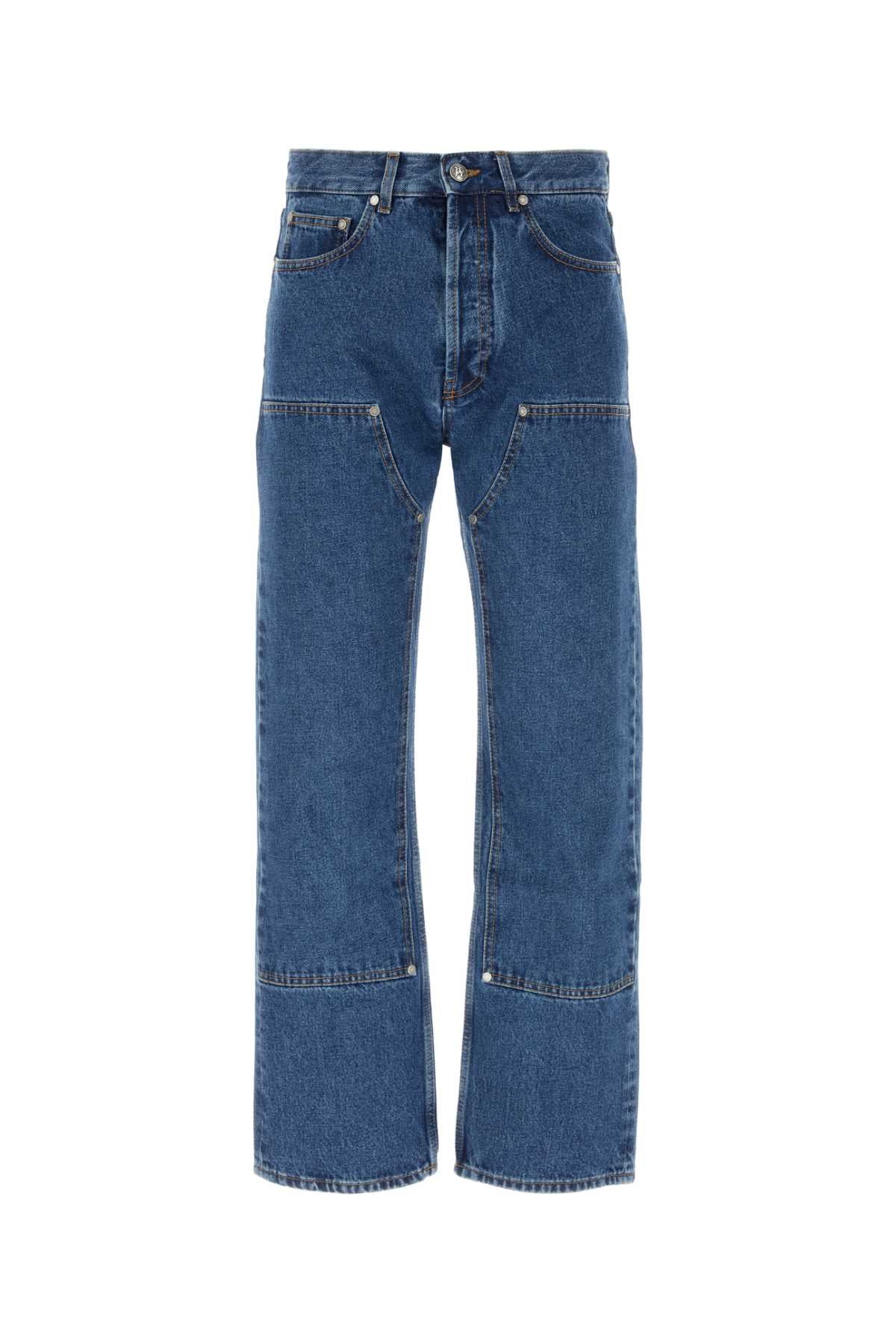 Cargo-Pocket Denim Jeans — Blue