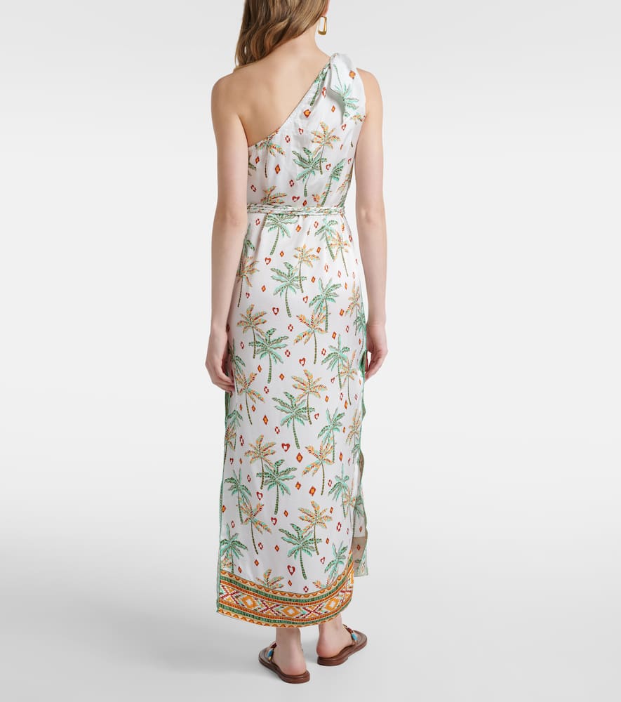 Isabelle printed one-shoulder kaftan