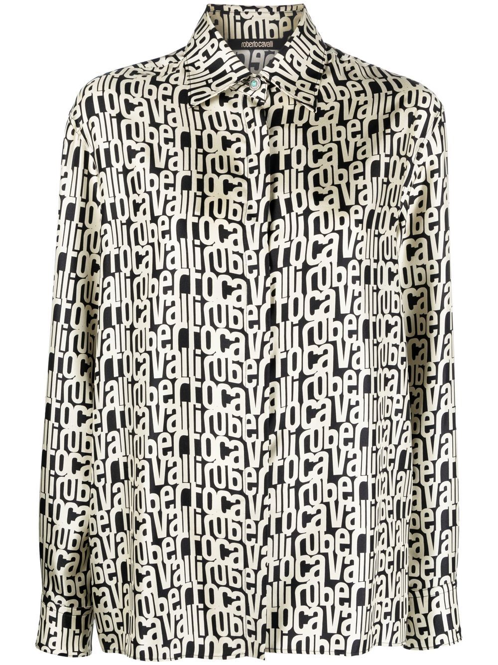 Logo-print silk shirt - Black