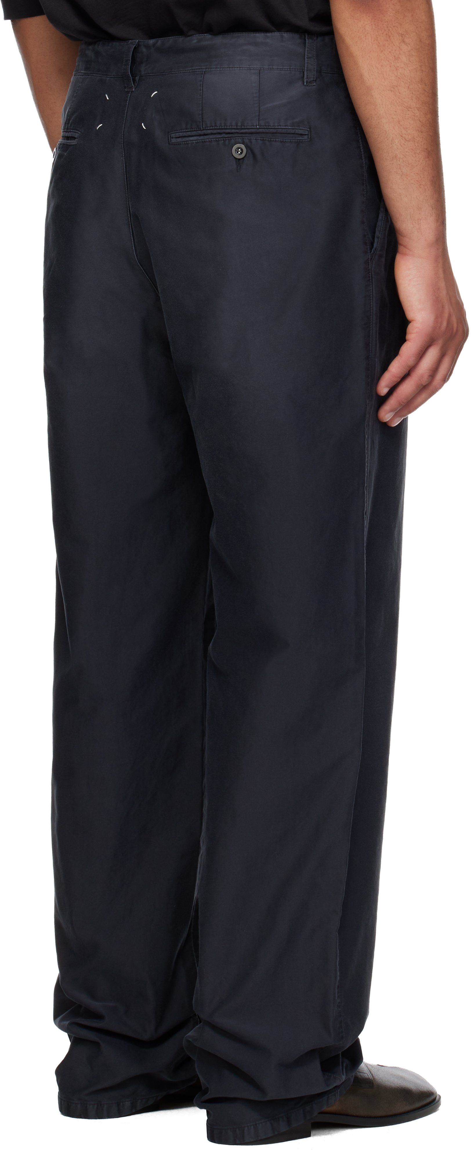 Black Unbrushed Moleskin Trousers