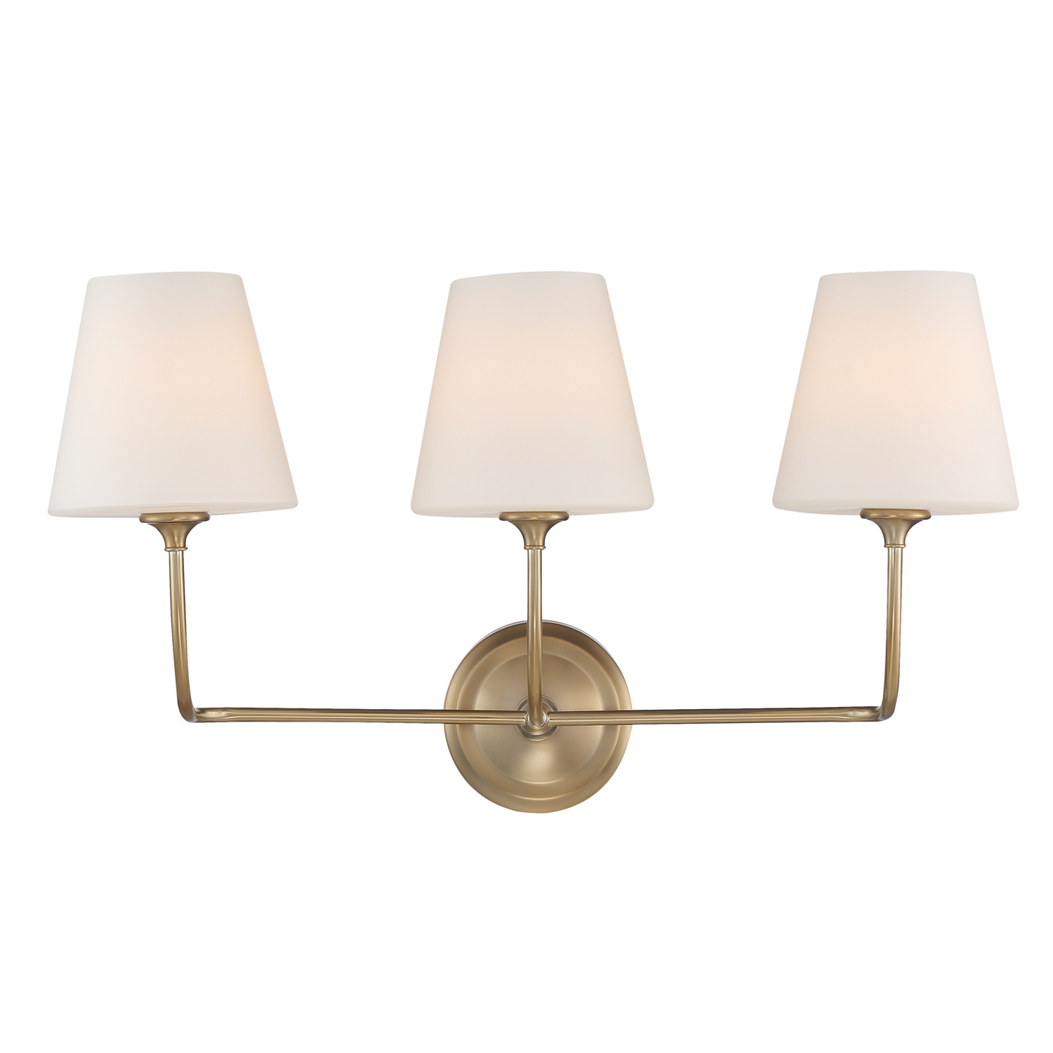 Vibrant Gold Three Light Bathroom Vanity from the Sylvan Collection