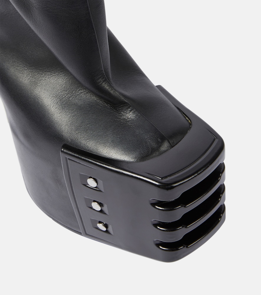 Rick Owens Platform leather over-the-knee boots