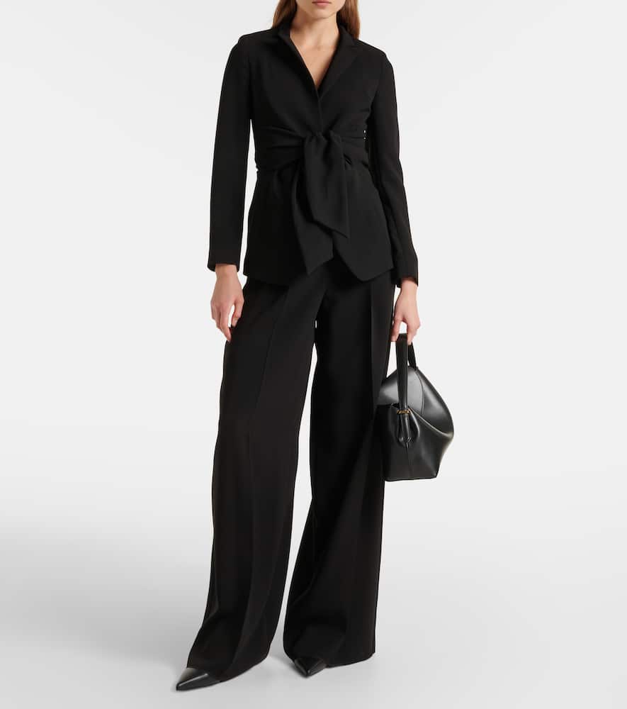 Pleated cady wide-leg pants