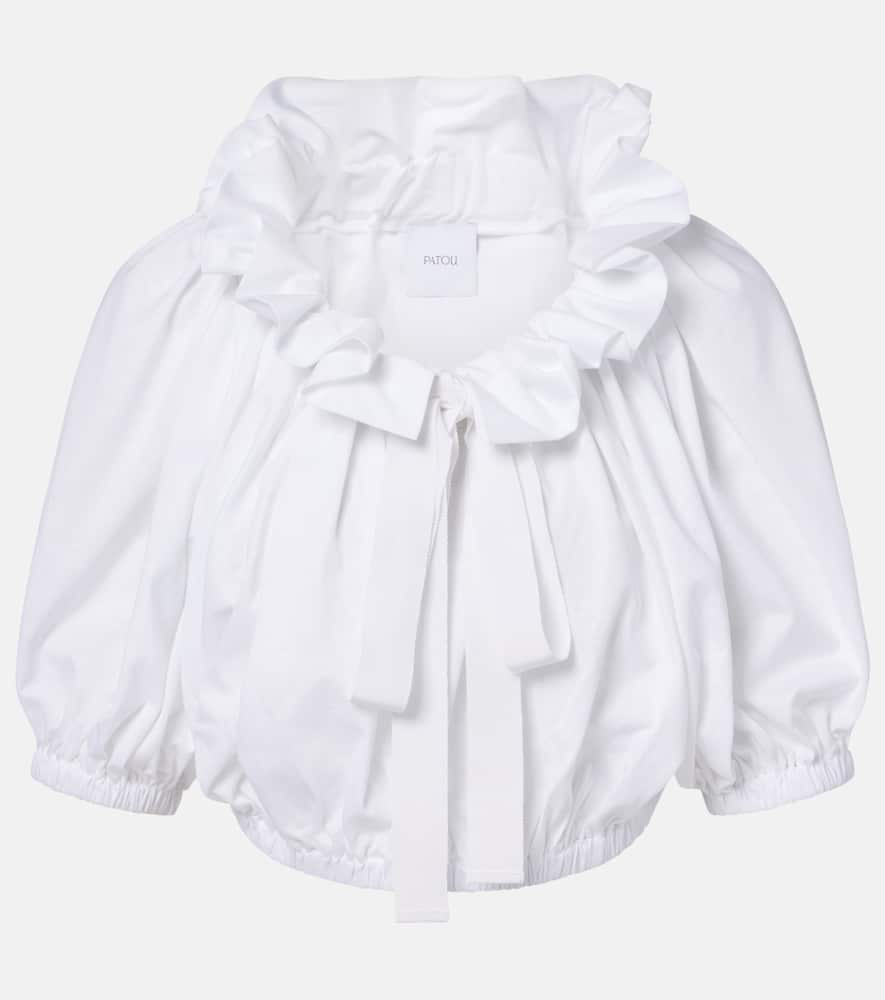 Ruffled cropped cotton top