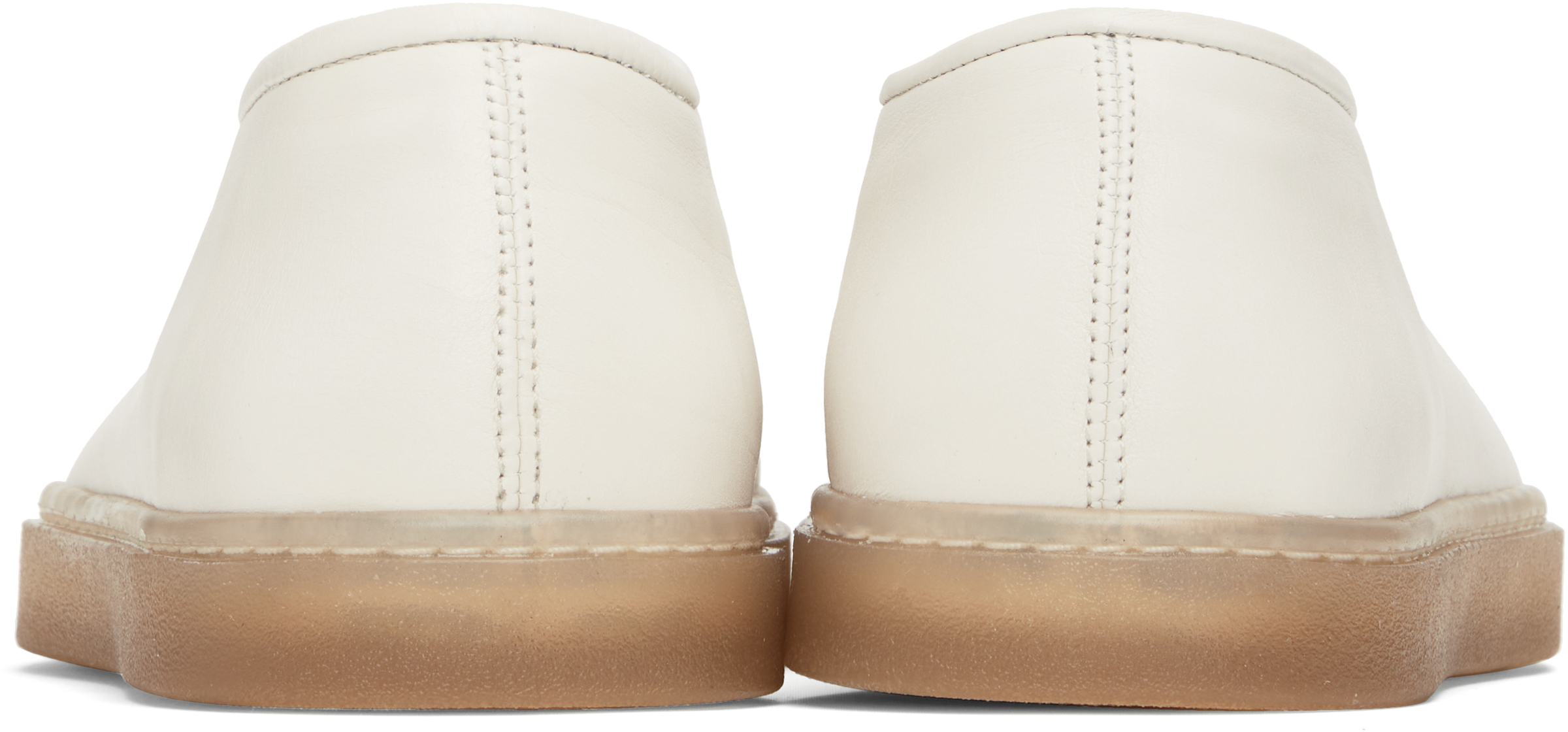 LEMAIRE White Linoleum Piped Loafers