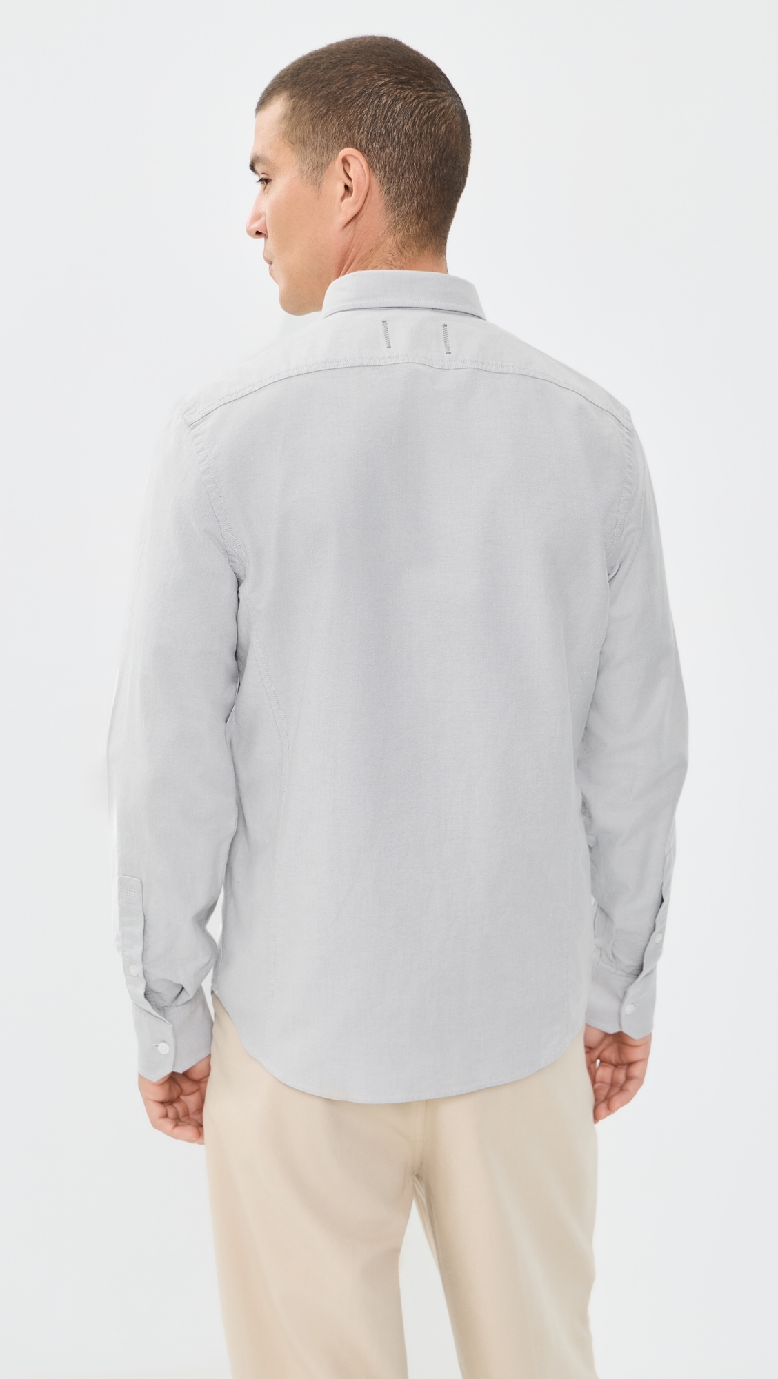 Cotton Oxford Windsor Standard Shirt Light Grey