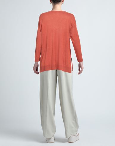 Woman Sweater Orange Size S Linen, Cotton