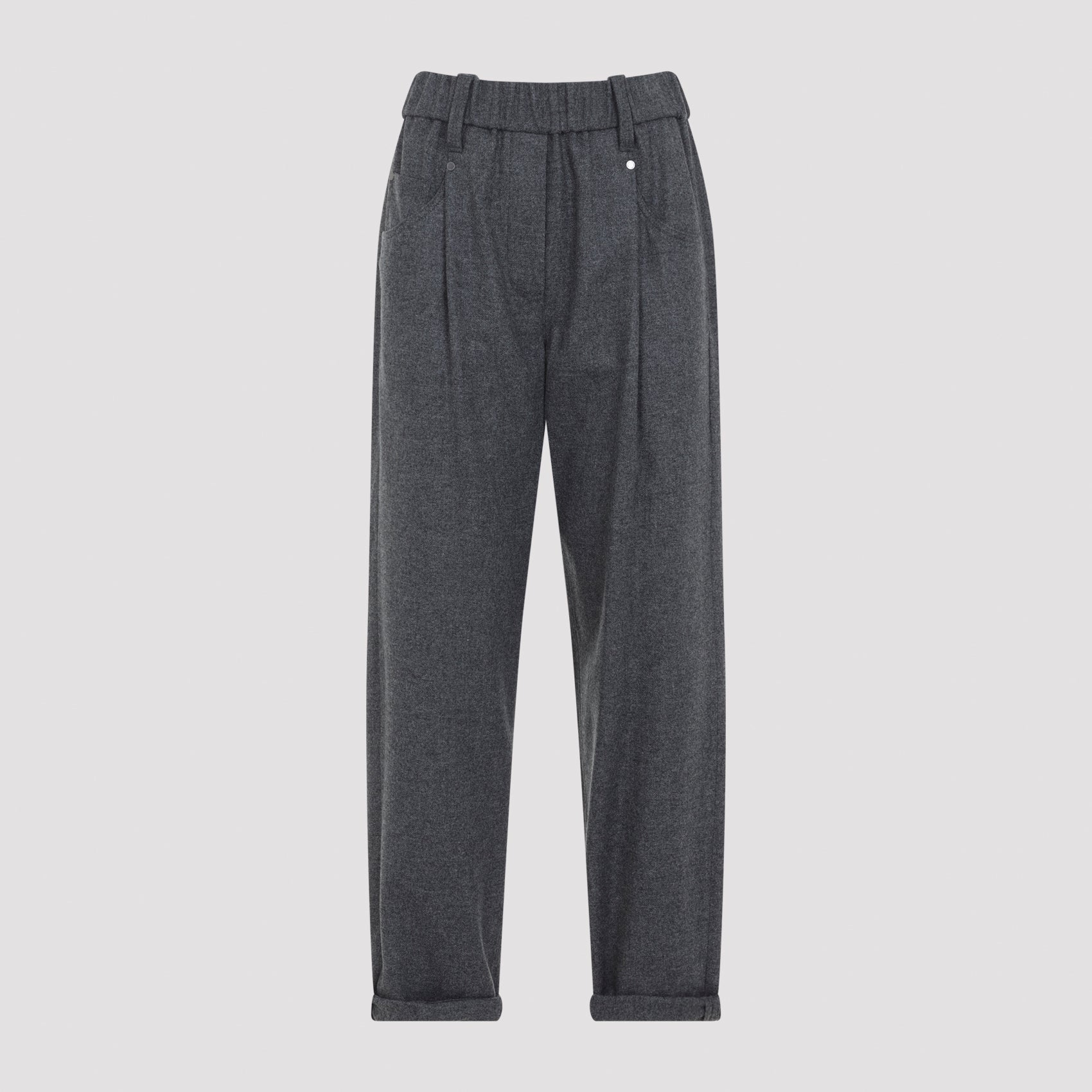 Pull-On Pants in Virgin Wool Cashmere Blend