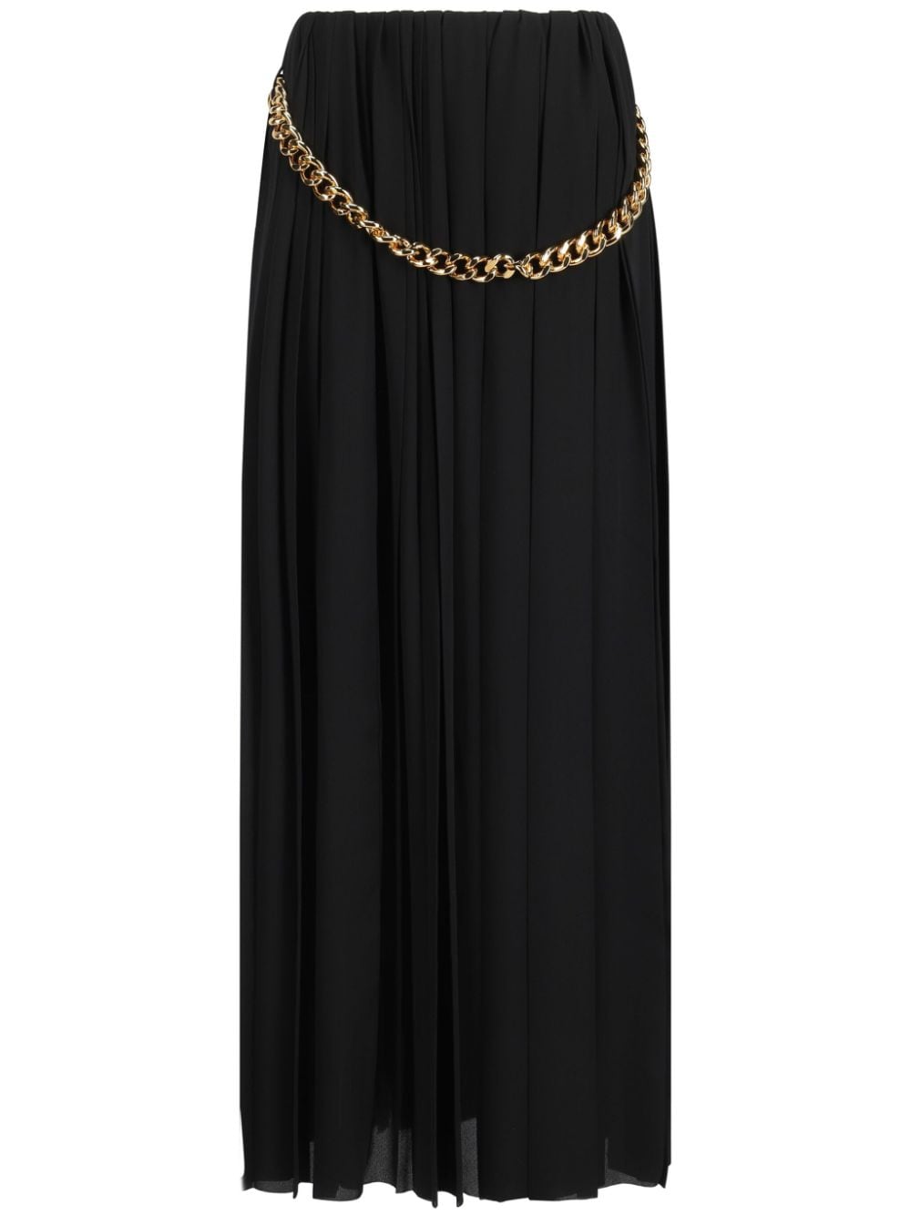 Chain-detail pleated skirt