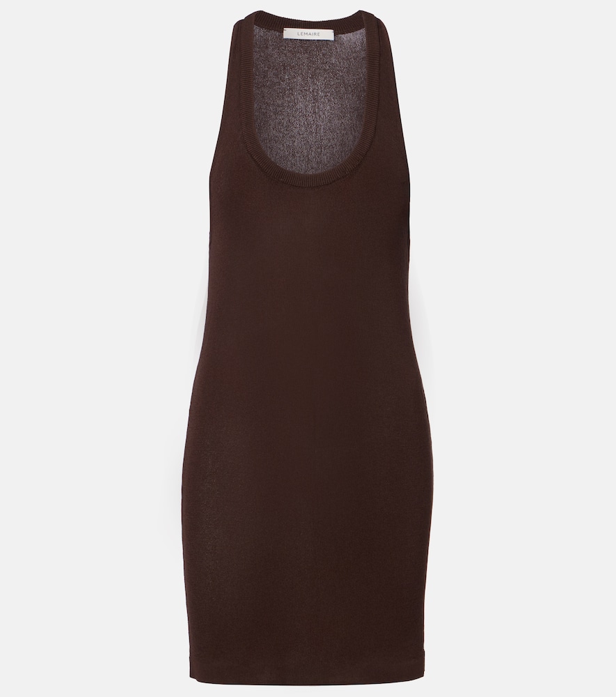 Ribbed crêpe minidress