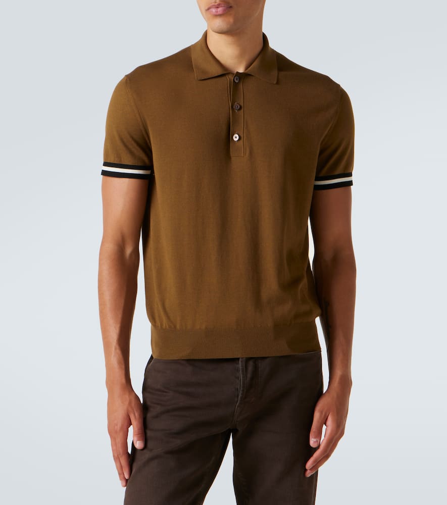 Cotton and silk polo shirt