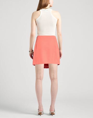 Woman Mini skirt Orange Size 4 Polyester, Elastane