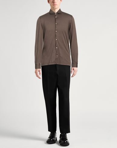 Man Shirt Brown Size 40 Organic cotton