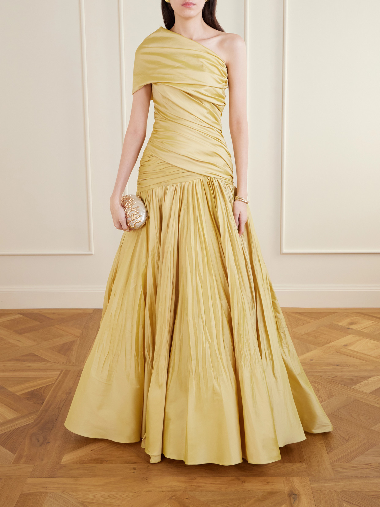 One Shoulder Gown - Gold