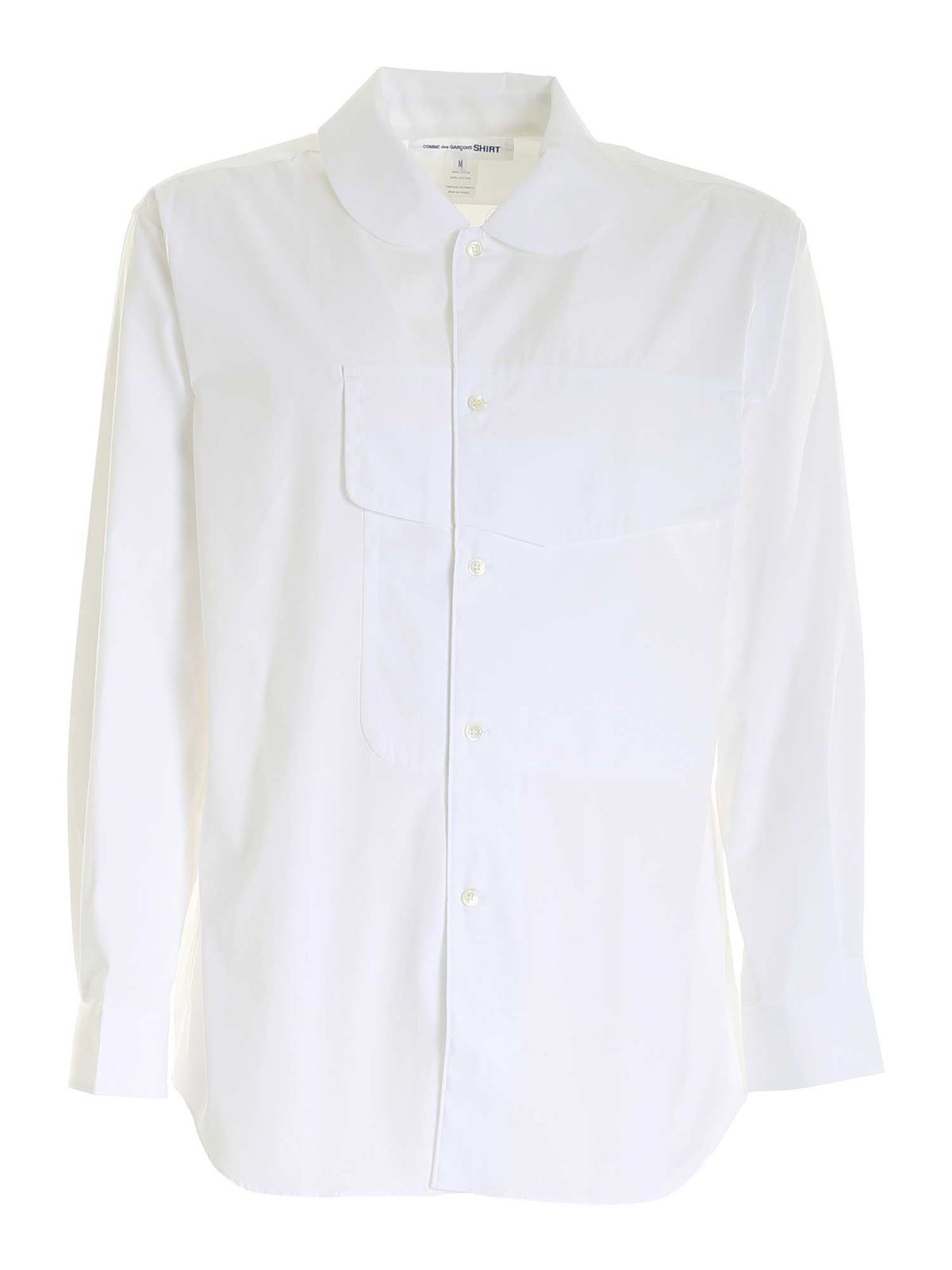 Maxi front pocket shirt in white