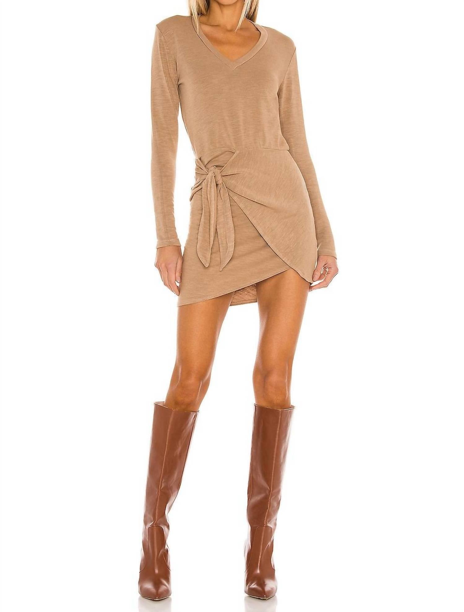 Supersoft Long Sleeve Dress In Latte
