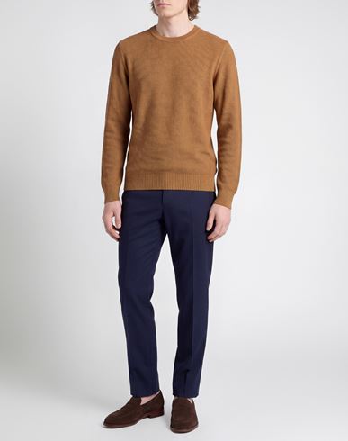 Man Sweater Camel Size 40 Virgin Wool