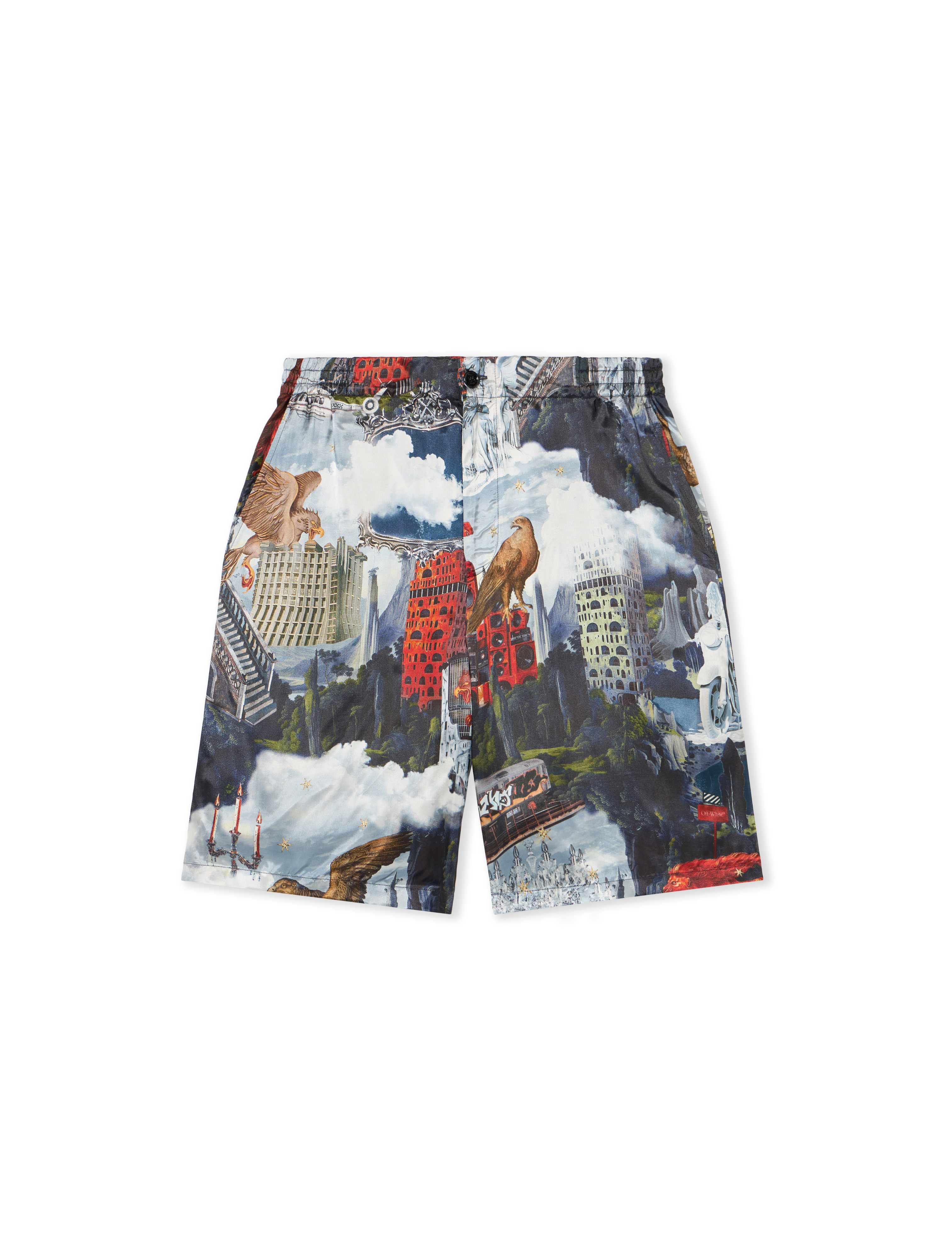 World Paint Viscose Bowling Shorts - Male  Dusty Blue