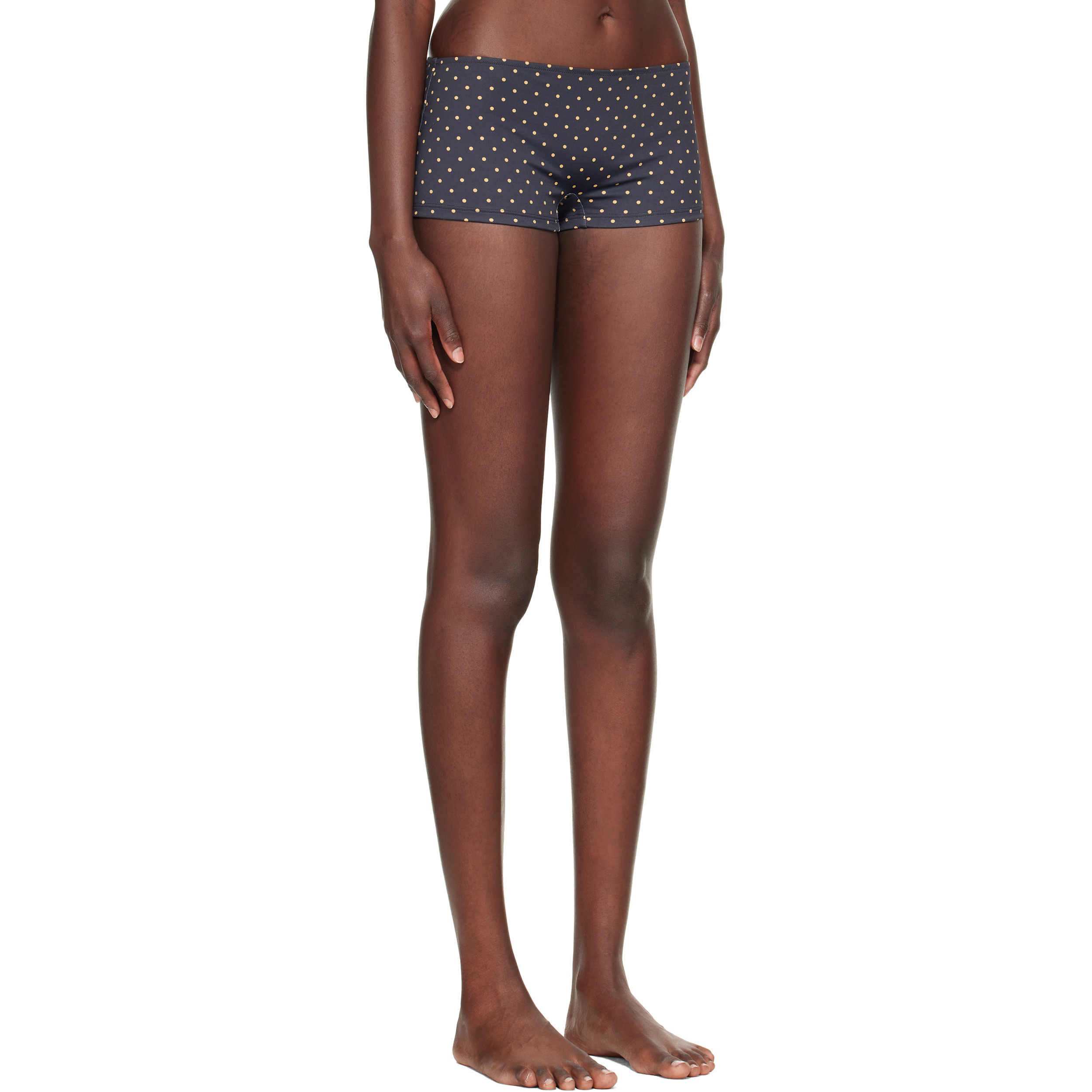 Black Celine Polka Swim Shorts