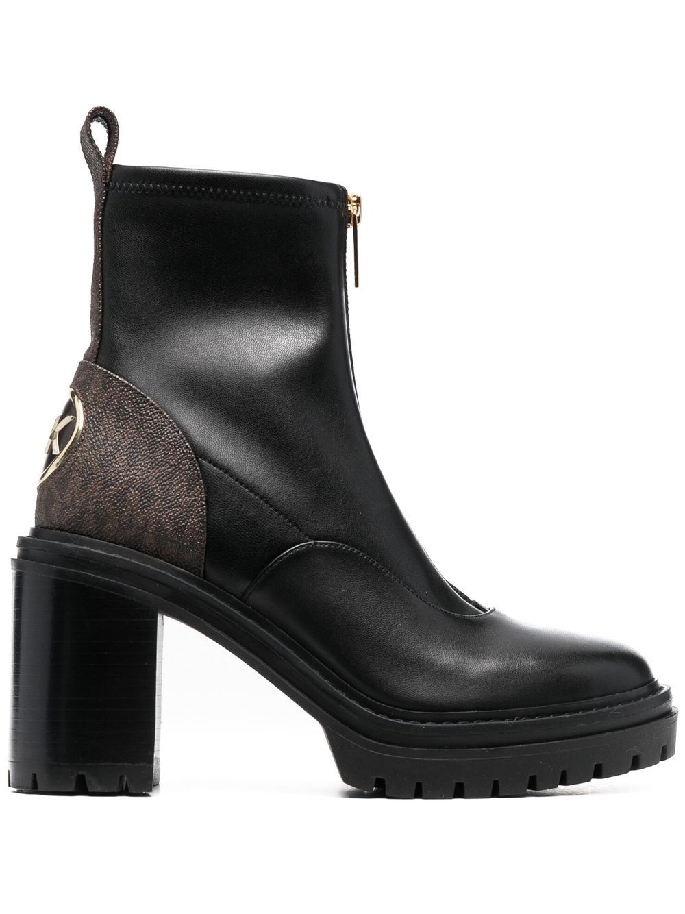 Logo-print 90mm leather ankle boots - Black